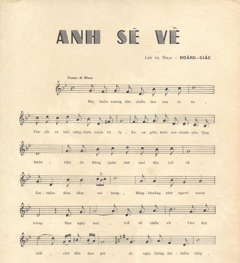 Sheet nhạc Anh Sẽ Về